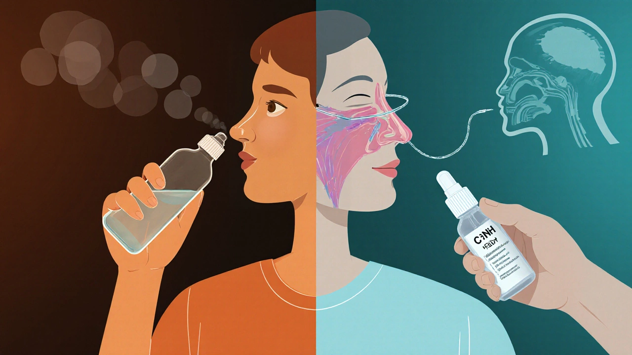 Patient using nasal spray and receiving C1‑INH infusion for combined care.