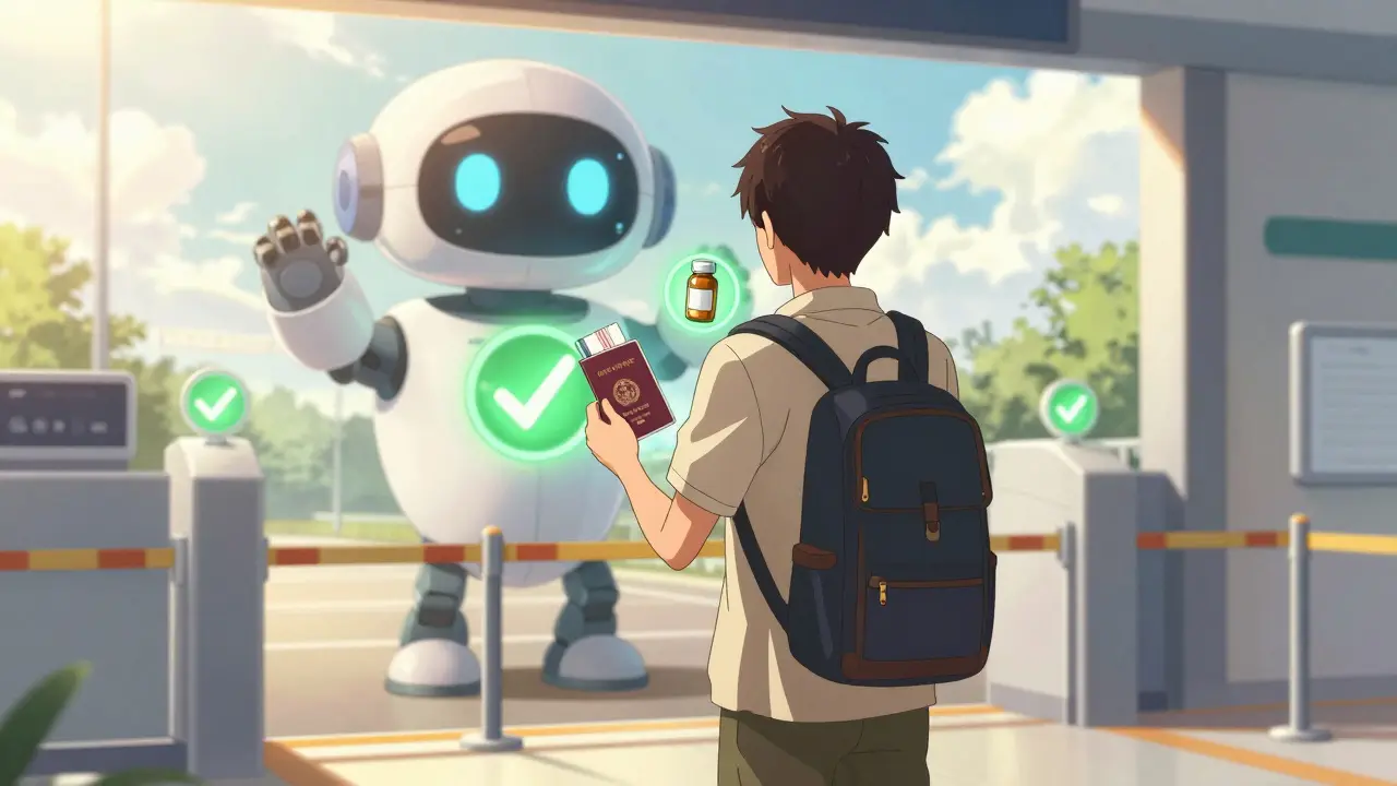 Traveler with approved meds at border gate
