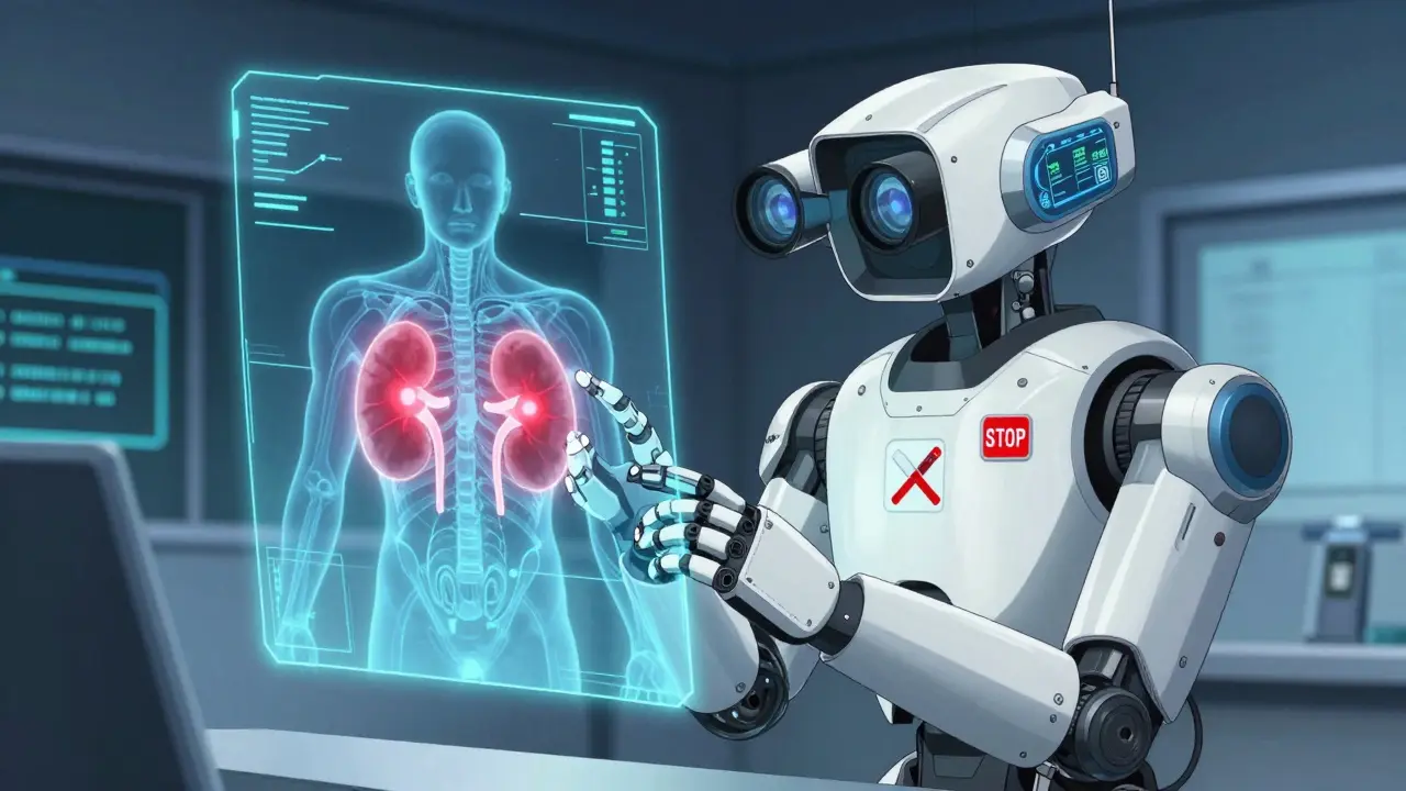 Scanner robot detecting kidney stenosis warning signs
