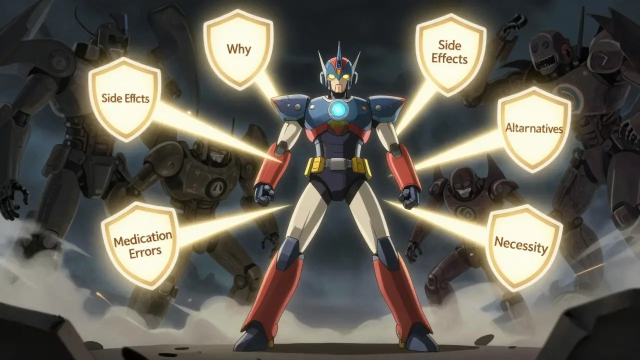Heroic avatar using question shields to fight error monsters
